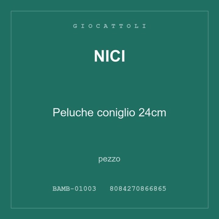 Nici Peluche coniglio 24cm — conf. 3 pz