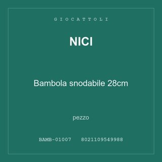 Nici Bambola snodabile 28cm — conf. 3 pz