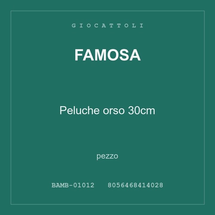 Famosa Peluche orso 30cm — conf. 24 pz