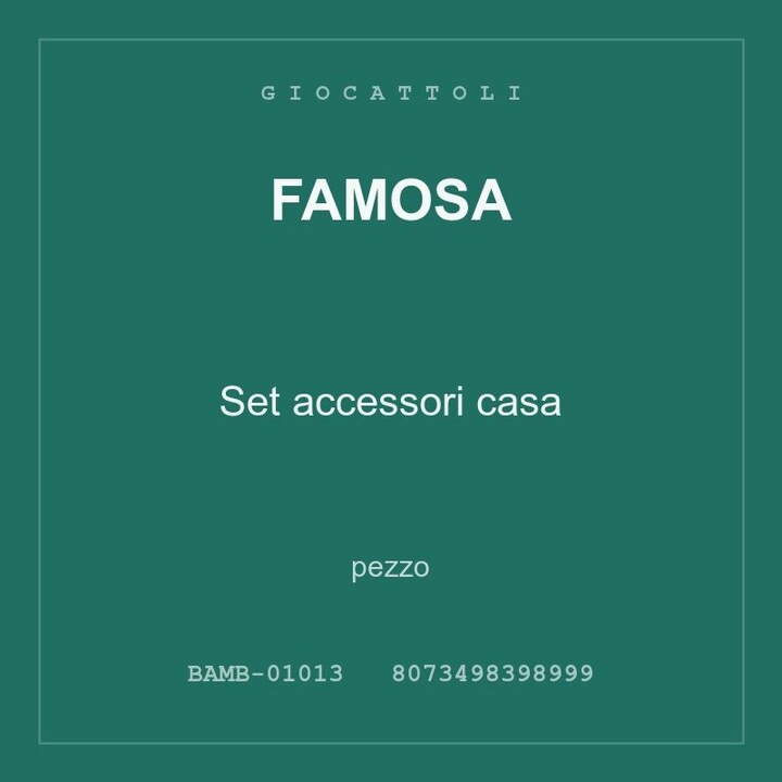 Famosa Set accessori casa — conf. 4 pz
