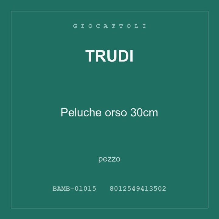 Trudi Peluche orso 30cm — conf. 2 pz