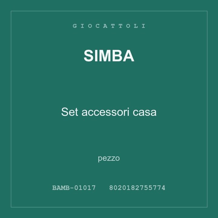 Simba Set accessori casa — conf. 8 pz